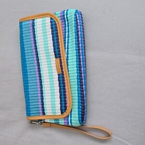 Vera Bradley Blue and Purple Clutch Wristlet